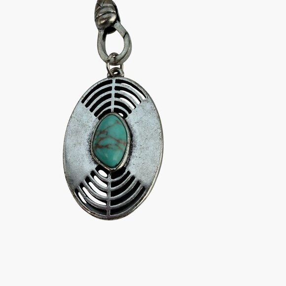 Lucky Brand Turquoise Silver Pendant Necklace Multi Way Charm Accents - Picture 12 of 16